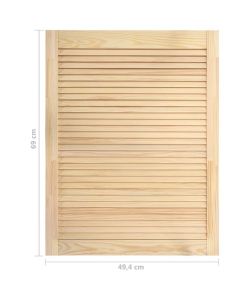 Ante a Lamelle 2 pz in Legno Massello di Pino 69x49,4 cm