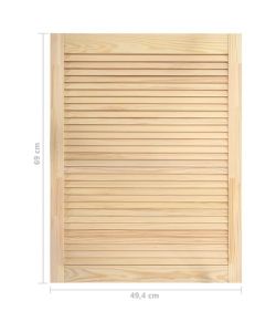 Ante a Lamelle 4 pz in Legno Massello di Pino 69x49,4 cm