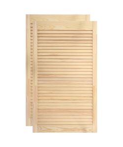 Ante a Lamelle 2 pz in Legno Massello di Pino 99,3x49,4 cm