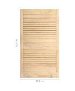 Ante a Lamelle 2 pz in Legno Massello di Pino 99,3x49,4 cm