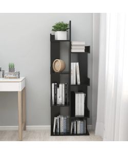 Libreria Nera 48x25,5x140 cm in Legno Multistrato