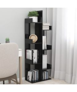 Libreria Nera 48x25,5x140 cm in Legno Multistrato