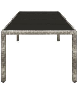 Tavolo Giardino Grigio 250x100x75cm Vetro Temperato Polyrattan