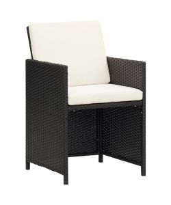 Sedie da Giardino 4 pz in Polyrattan Nero 316745