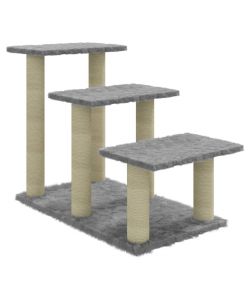 Albero per Gatti con Tiragraffi in Sisal Grigio Chiaro 50,5 cm