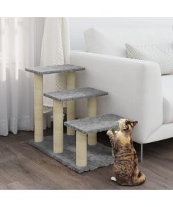 Albero per Gatti con Tiragraffi in Sisal Grigio Chiaro 50,5 cm