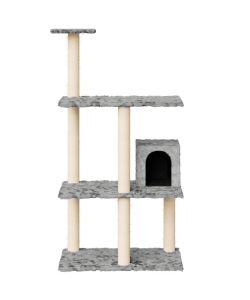 Albero per Gatti con Tiragraffi in Sisal Grigio Chiaro 119 cm 171799