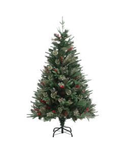 Albero di Natale con Pigne Verde 120 cm in PVC e PE