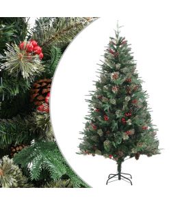 Albero di Natale con Pigne Verde 195 cm PVC e PE