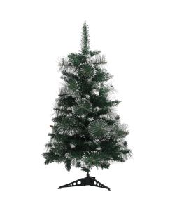 Albero di Natale Artificiale Supporto Verde e Bianco 60 cm PVC