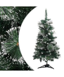 Albero di Natale Artificiale Supporto Verde e Bianco 90 cm PVC