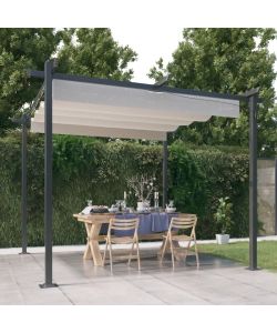 Pergola da Giardino con Tetto Retrattile 3x3 m Crema