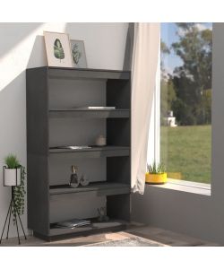 Libreria/Divisorio Grigio 80x35x135 cm Legno Massello di Pino