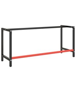 Telaio Banco da Lavoro Nero e Rosso Opaco 180x57x79 cm Metallo