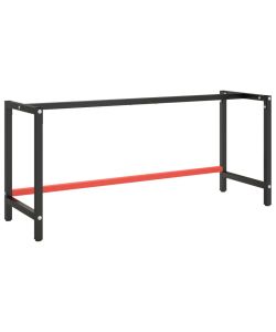 Telaio Banco da Lavoro Nero e Rosso Opaco 180x57x79 cm Metallo