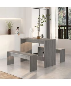 Set da Pranzo 3 pz Grigio Sonoma in Truciolato