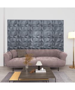 Pannelli Murali 3D 48 pz 50x50 cm Grigi a Diamante 12 mq