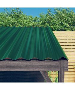 Pannelli Tetto 12pz Acciaio Verniciato a Polvere Verde 60x36 cm