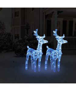 Renne di Natale 2 pz Blu 80 LED in Acrilico