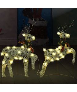 Renne di Natale 2 pz Oro 40 LED