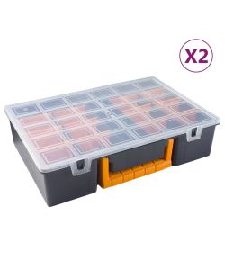 Cassette a Scomparti 2 pz Divisori Rimovibili 360x250x85 mm PP