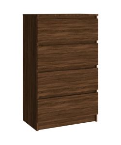 Credenza Rovere Marrone 60x35x98,5 cm in Legno Multistrato