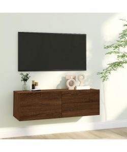 Mobile TV Muro Rovere Marrone 100x30x30cm Legno Ingegnerizzato