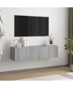 Mobile Muro TV Grigio Sonoma 120x30x30cm Legno Ingegnerizzato