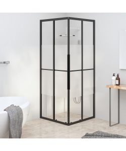 Cabina Doccia ESG Semi Smerigliato 70x70x180 cm Nera