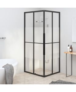 Cabina Doccia ESG Semi Smerigliato 90x70x180 cm Nera