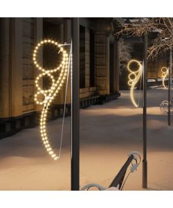 Stringhe di Luci a Forma di Palla 2pz con 144 LED Bianco Caldo