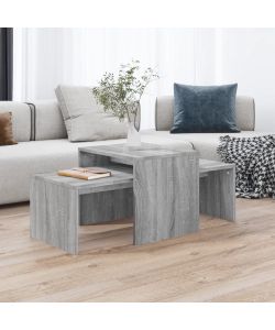 Set di Tavolini Grigio Sonoma 100x48x40 cm Legno Multistrato