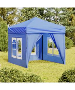 Tenda per Feste Pieghevole con Pareti Laterali Blu 2x2 m