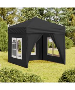 Tenda per Feste Pieghevole con Pareti Laterali Antracite 2x2 m