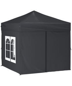 Tenda per Feste Pieghevole con Pareti Laterali Antracite 2x2 m