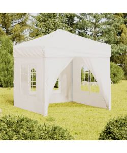 Tenda per Feste Pieghevole con Pareti Laterali Bianco 2x2 m