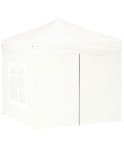 Tenda per Feste Pieghevole con Pareti Laterali Bianco 2x2 m