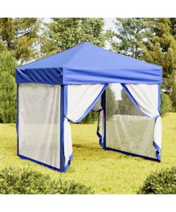 Tenda per Feste Pieghevole con Pareti Laterali Blu 2x2 m