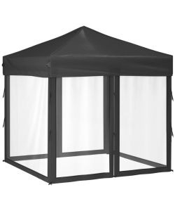 Tenda per Feste Pieghevole con Pareti Laterali Antracite 2x2 m