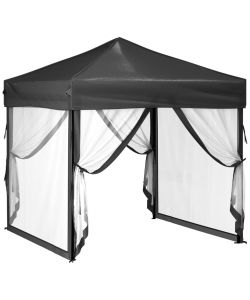 Tenda per Feste Pieghevole con Pareti Laterali Antracite 2x2 m