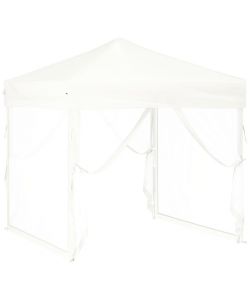 Tenda per Feste Pieghevole con Pareti Laterali Bianco 2x2 m