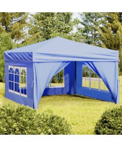 Tenda per Feste Pieghevole con Pareti Laterali Blu 3x3 m