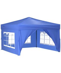 Tenda per Feste Pieghevole con Pareti Laterali Blu 3x3 m