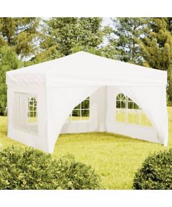 Tenda per Feste Pieghevole con Pareti Laterali Bianco 3x3 m