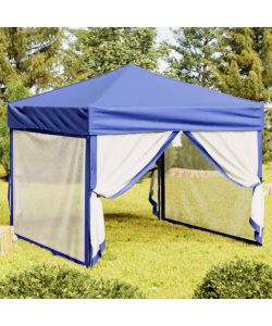 Tenda per Feste Pieghevole con Pareti Laterali Blu 3x3 m