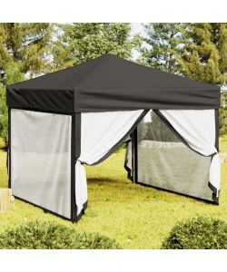 Tenda per Feste Pieghevole con Pareti Laterali Antracite 3x3 m