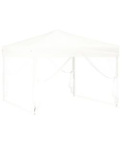 Tenda per Feste Pieghevole con Pareti Laterali Bianco 3x3 m