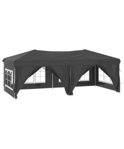 Tenda per Feste Pieghevole con Pareti Laterali Antracite 3x6 m