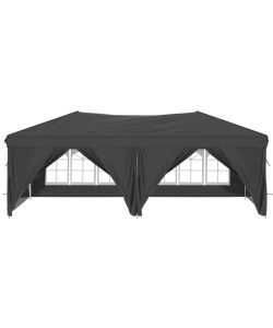 Tenda per Feste Pieghevole con Pareti Laterali Antracite 3x6 m