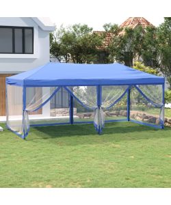 Tenda per Feste Pieghevole con Pareti Laterali Blu 3x6 m